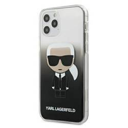 Original Case IPHONE 12 PRO MAX Karl Lagerfeld Hardcase Gradient Ikonik Karl (KLHCP12LTRDFKBK) black