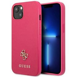 Original Case IPHONE 13 MINI Guess Hardcase Saffiano 4G Small Metal Logo (GUHCP13SPS4MF) pink