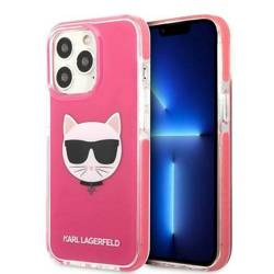Original Case IPHONE 13 PRO MAX Karl Lagerfeld Hardcase Choupette Head (KLHCP13XTPECPI) pink
