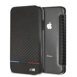 Original Case IPHONE XR BMW Book Carbon Tricolor Stripe black