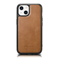 iCarer Leather Oil Wax case with genuine leather for iPhone 14 Plus (MagSafe compatible) brown (WMI14220719-TN)