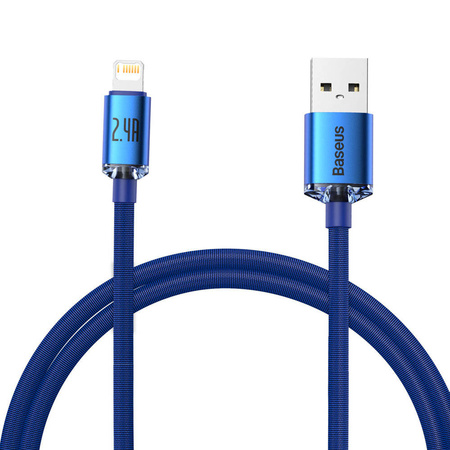 Baseus Crystal Shine Series Fast Charging Data Cable USB to iP 2.4A 1.2m Blue