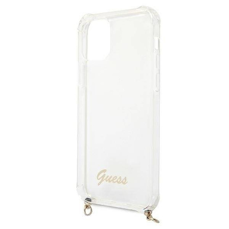 Guess GUHCP12MKC4GSGO iPhone 12/12 Pro 6,1" Transparent hardcase 4G Gold Chain