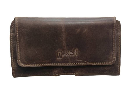Kabura skórzana SAMSUNG GALAXY S20 ULTRA / S21 ULTRA / HUAWEI P SMART 2021 / XIAOMI MI 10T/10T PRO do paska Nexeri 3D Crazy brązowe