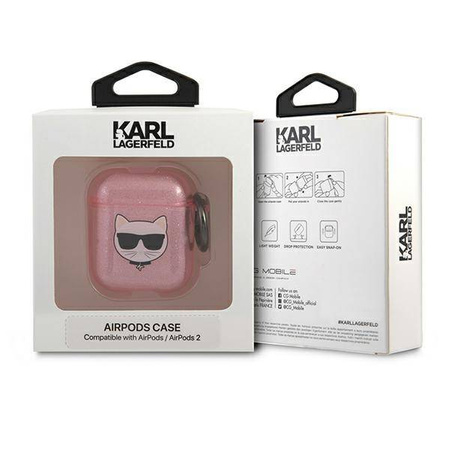 Karl Lagerfeld KLA2UCHGP AirPods cover różowy/pink Glitter Choupette