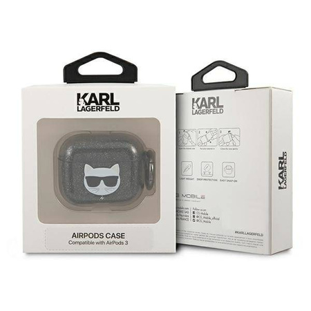 Karl Lagerfeld KLA3UCHGK AirPods 3 cover czarny/black Glitter Choupette