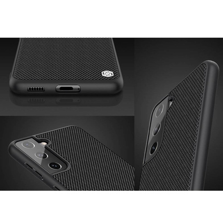 Nillkin Textured Case wytrzymałe wzmocnione etui z żelową ramką i nylonem na tyle Samsung Galaxy S21 FE czarny