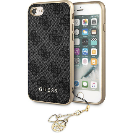 Oryginalne Etui IPHONE 7 / 8 / SE 2020 Guess Hard Case 4G Charms Collection GUHCI8GF4GGR szary