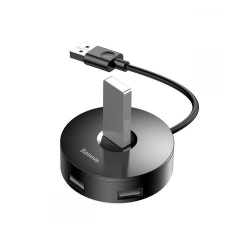 Rozdzielacz HUB 15cm USB na 3x USB 2.0 + 1x USB 3.0 + Zasilanie Micro USB Baseus Round Box Adapter (CAHUB-F01) czarny