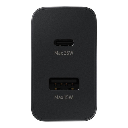 Samsung Fast Duo szybka ładowarka sieciowa USB / USB Typ C Power Delivery 3.0 Quick Charge 2.0 35W 3A czarny (EP-TA220NBEGEU)