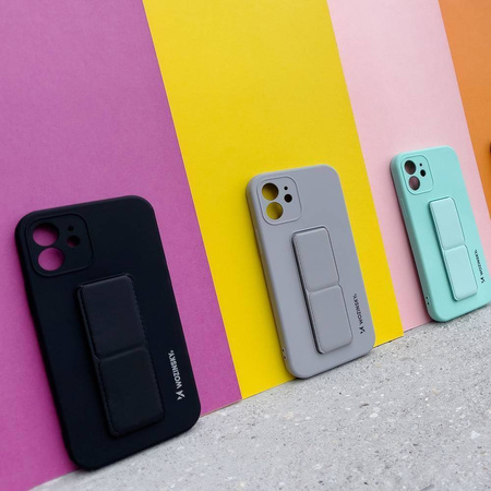 Wozinsky Kickstand Case elastyczne silikonowe etui z podstawką iPhone 12 mini czarny