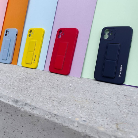 Wozinsky Kickstand Case elastyczne silikonowe etui z podstawką iPhone 12 mini czarny