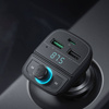 Ugreen Transmiter FM Bluetooth 5.0 ładowarka samochodowa MP3 3x USB TF micro SD 4,8 A czarny (CD229)