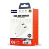 Wall Charger 2.4A 2x USB + Cable USB - USB-C Jellico C6 white