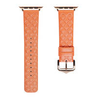 Dux Ducis Strap Leder Uhrenarmband Watch 7 / SE (45/44 / 42mm) Armband Armband Echtleder Armband Orange (Enland Version)