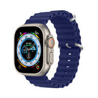 Dux Ducis Strap Watch 8 / 7 / 6 / 5 / 4 / 3 / 2 / SE (45 / 44 / 42mm) Silikonband Armband Marineblau (OceanWave Version)