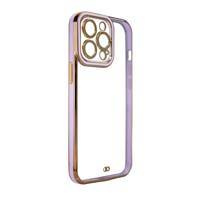 Fashion Case für iPhone 12 Pro Gold Frame Gel Cover Lila