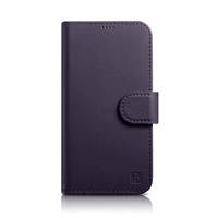 iCarer Wallet Case 2in1 für iPhone 14 Pro Max Leder Flip Cover Anti-RFID dunkellila (WMI14220728-DP)