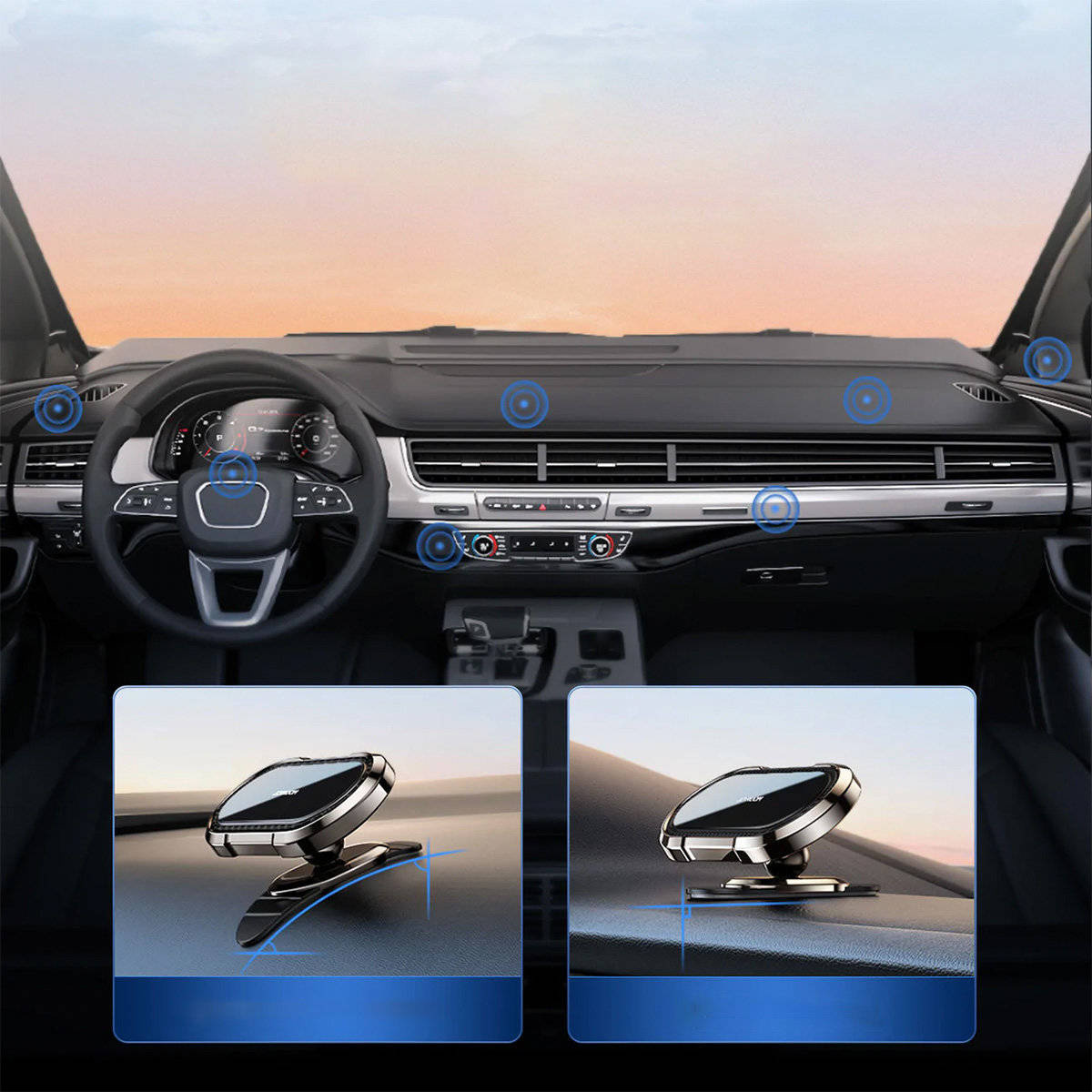 Joyroom Auto magnetische selbstklebende Handyhalterung (Armaturenbrett /  Cockpit) grau (JR-ZS314)