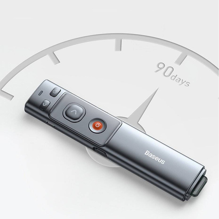 Baseus Orange Dot wskaźnik laserowy pilot do prezentacji PC z wbudowanym akumulatorem szary (WKCD000013)