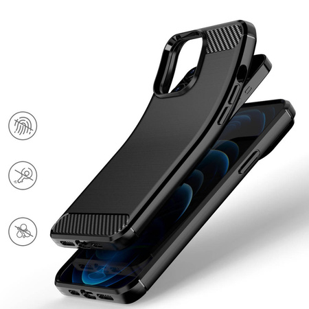Carbon Case elastyczne etui pokrowiec iPhone 13 Pro Max czarny