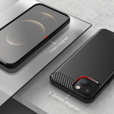 Carbon Case elastyczne etui pokrowiec iPhone 13 mini czarny