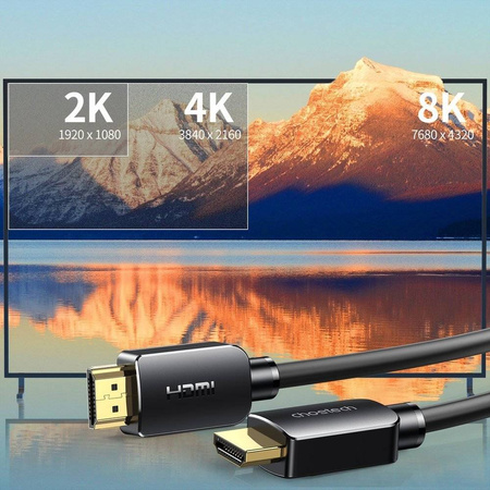 Choetech kabel HDMI 2.1 8K 60Hz 48Gbps / 4K 144Hz / 2K 165 Hz 3D Dynamic HDR 2m czarny (XHH03)