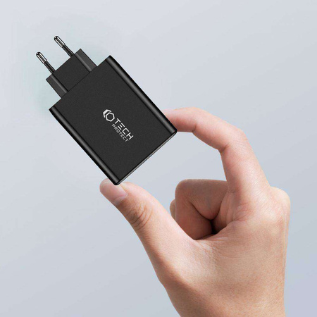 Wall Charger 100W 3x USB-C PD + QC3.0 USB Tech-Protect NC100W-GAN black