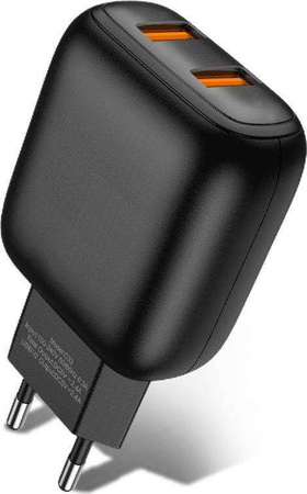 Wall Charger 2.4A 2x USB + Cable USB - Micro USB Jellico C33 black