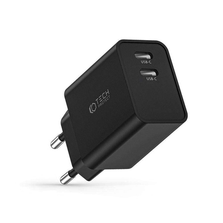 Wall Charger 35W 2x USB-C PD Tech-Protect C35W black