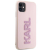 Original Handyhülle IPHONE 11 Karl Lagerfeld Hardcase 3D Rubber Glitter Logo (KLHCN613DMBKCP) rosa