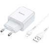 Wall Charger USB 2.1A + Cable USB - Lightning Hoco N2 white