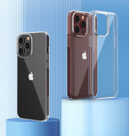 iPhone 15 Pro Max case from the Ultra Clear series in transparent color