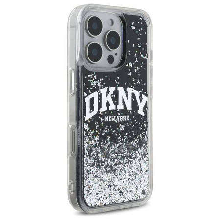 Case IPHONE 16 PRO MAX DKNY Hardcase Liquid Glitter Arch Logo (DKHCP16XLBNAEK) black