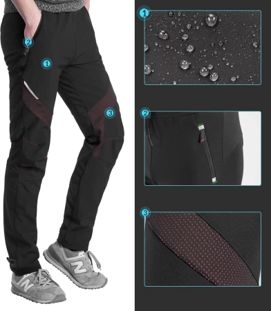 Winddichte Radsporthose Rockbros Patrol, Größe M - Schwarz