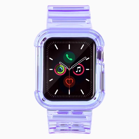 Silikonband Armband Armband Gehäuseband Lichtset Für Apple Watch 42mm - Lila