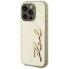 Karl Lagerfeld Wrinkled Metal Signature iPhone 15 Pro Case - Gold