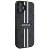 Original Handyhülle IPHONE 16 Guess Hardcase 4G Printed Stripes MagSafe (GUHMP16SP4RPSK) schwarz