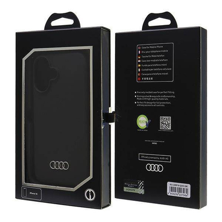 Audi nakładka Silicone Case do iPhone 16 6.1" czarna