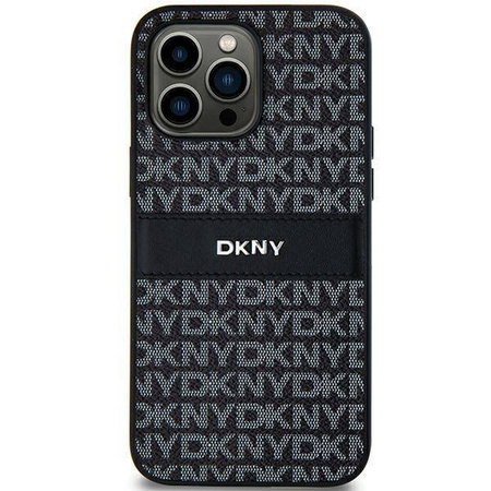 DKNY DKHCS24MPRTHSLK S24+ S926 czarny/black hardcase Leather Mono Stripe & Metal Logo