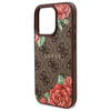 Original Handyhülle IPHONE 16 PRO Guess Hardcase 4G Flowers Print MagSafe (GUHMP16LP4ROPEMCW) braun