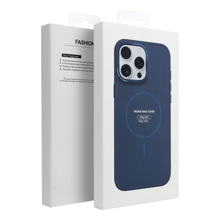 Futerał FRAME MAG COVER kompatybilny z MagSafe do IPHONE 15 PRO granatowy