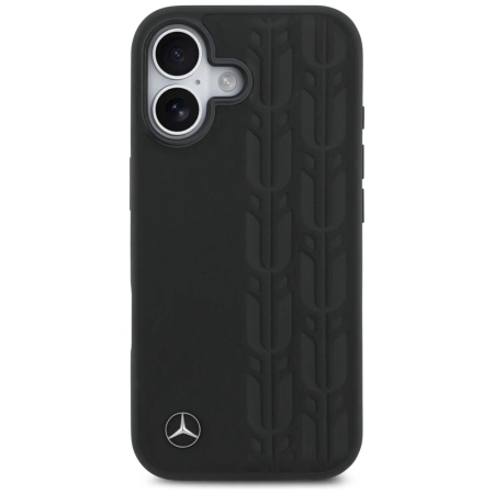 Mercedes Leather Laurel Leaves MagSafe Case für iPhone 17 - Schwarz