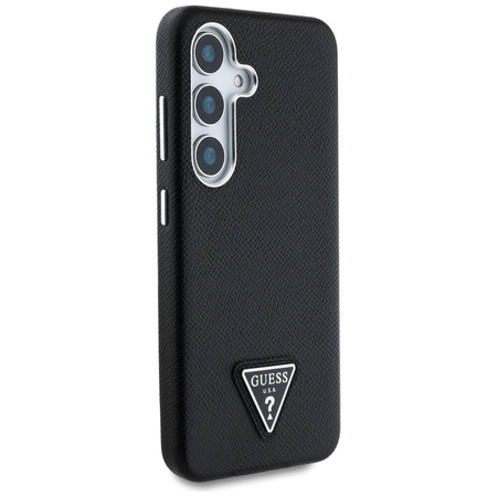 Oryginalne Etui SAMSUNG GALAXY S25 Guess Grained Triangle Logo MagSafe czarne