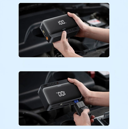 Starthilfe Baseus Super Energy BS-CH013 4in1 600A mit Taschenlampe / 6000mAh Powerbank / Kompressor - Schwarz