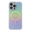 Oryginalne Etui APPLE IPHONE 15 PRO MAX Guess Hardcase IML Iridescent MagSafe (GUHMP15XHITSQ) turkusowe