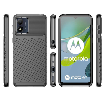 Thunder Case Hülle für Motorola Moto E13 Silikon Armor Case schwarz