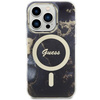 Guess, GUHMP14XHTMRSK iPhone 14 Pro Max 6,7&quot; schwarz/schwarzes Hardcase Golden Marble MagSafe