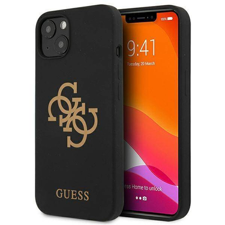 Guess nakładka do iPhone 13 Mini 5,4&quot; GUHCP13SLS4GGBK czarny hard case Silicone 4G Logo