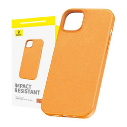 Etui APPLE IPHONE 15 PRO Baseus Fauxther Series pomarańczowe